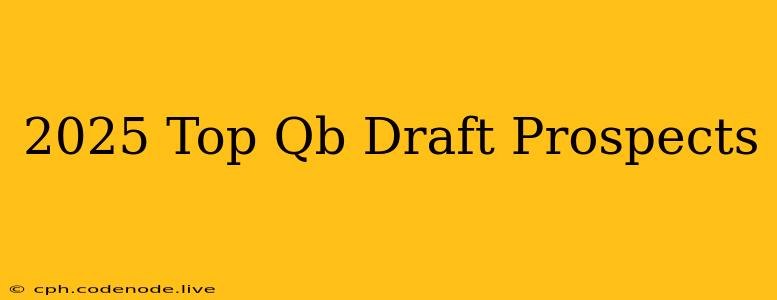 2025 Top Qb Draft Prospects