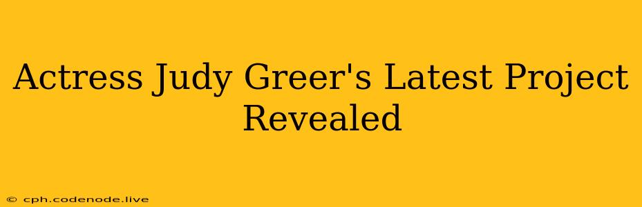 Actress Judy Greer's Latest Project Revealed