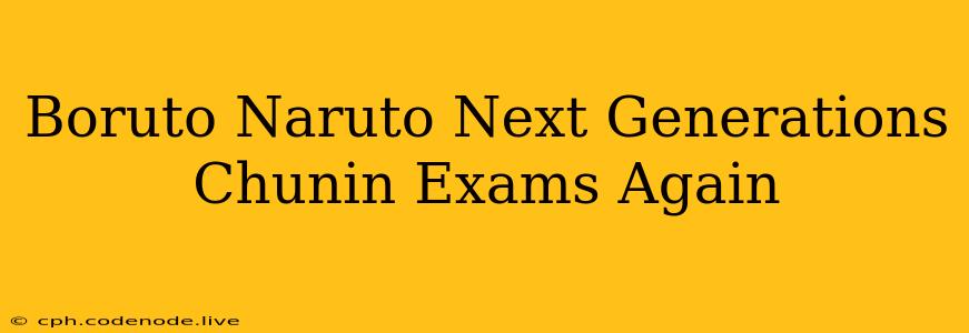 Boruto Naruto Next Generations Chunin Exams Again