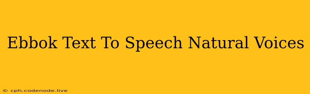 Ebbok Text To Speech Natural Voices