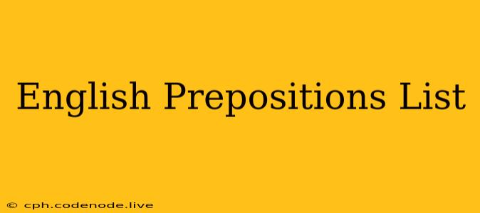 English Prepositions List
