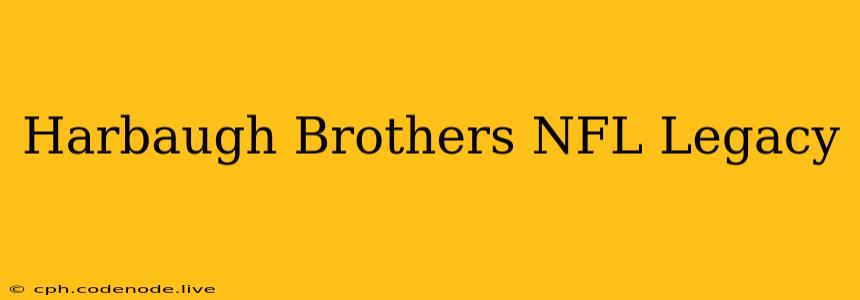 Harbaugh Brothers NFL Legacy