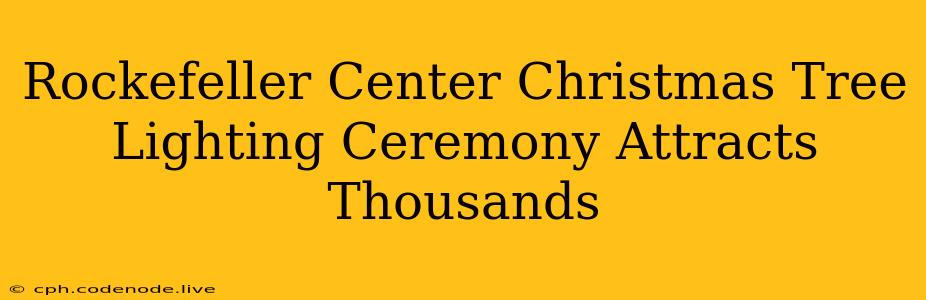 Rockefeller Center Christmas Tree Lighting Ceremony Attracts Thousands