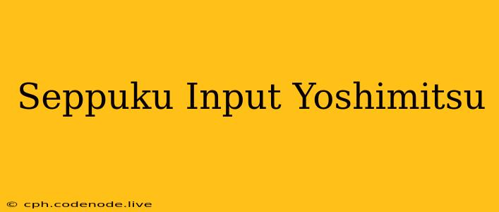 Seppuku Input Yoshimitsu