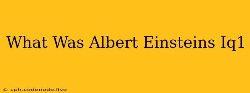 What Was Albert Einsteins Iq1